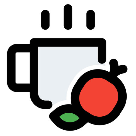 Refreshing pomegranate tea light icon setのイラスト素材
