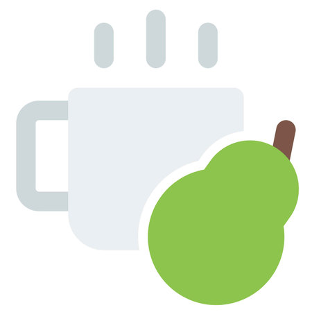 Pear tea line icon setのイラスト素材