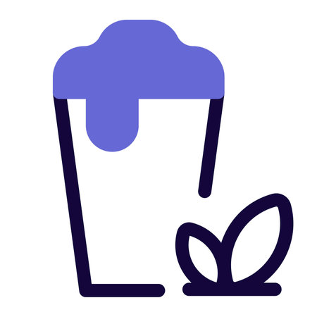 Creamy green tea outline icon setのイラスト素材