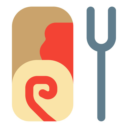 Delicious braciole served with forkのイラスト素材