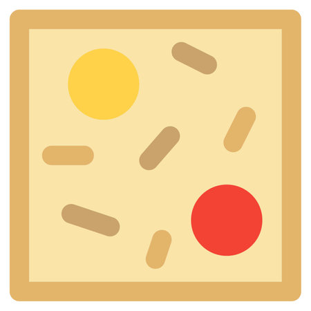 Whole pizza crust topped with delicious veggiesのイラスト素材