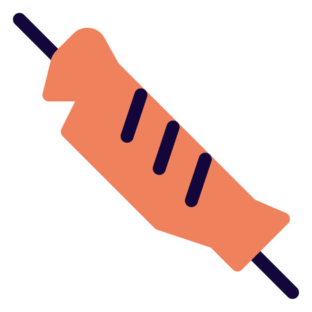 Sarde grigliate, sardine meat grilled on skewer.のイラスト素材