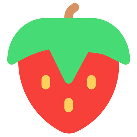 Strawberry, juicy fruit containing seeds.のイラスト素材