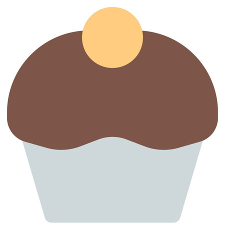 Fresh baked muffin with cherry on top