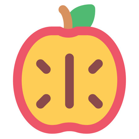 Healthy, ripe apple fruit with leaf.のイラスト素材