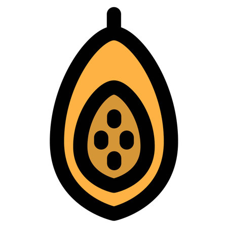 Seeds filled in delicious papaya.のイラスト素材