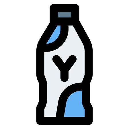 Bottle packed with nutritious yogurt beverageのイラスト素材