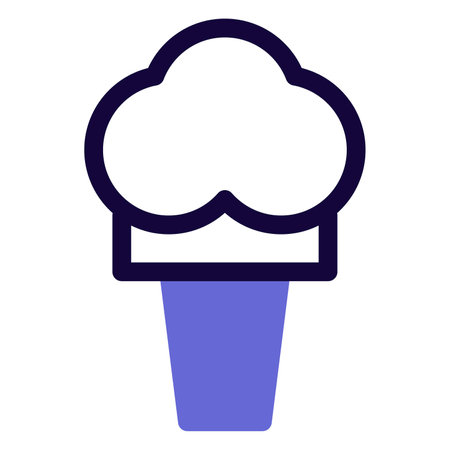 Delicious fluffy waffle cone ice cream.のイラスト素材