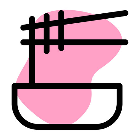 A bowl of spicy noodles ready to eat.のイラスト素材