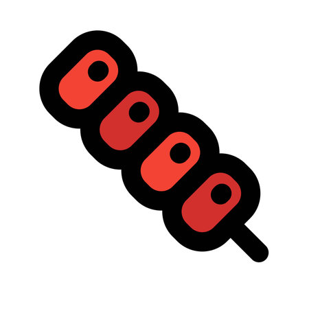 Sugar coated hawthorn eaten as street foodのイラスト素材