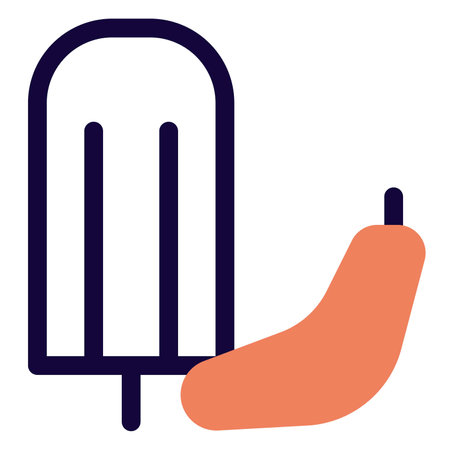 Delicious caramelized banana ice cream pop.のイラスト素材