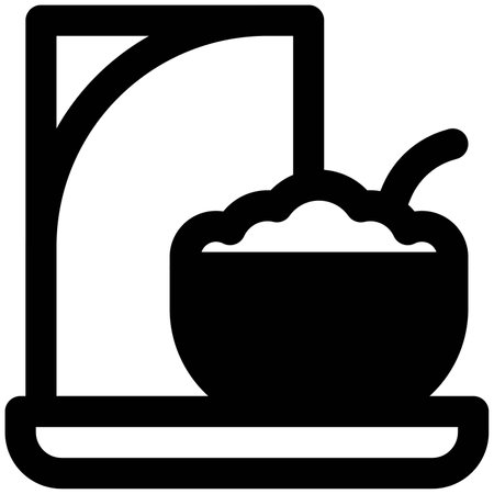 Bowl of healthy cereals served in breakfast.のイラスト素材