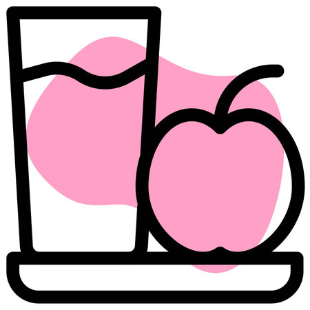 Healthy apple and glass of milk.のイラスト素材