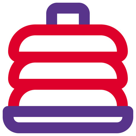 Stack of sweet pancakes topped with butter.のイラスト素材