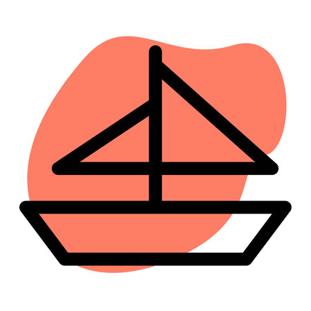 Sailboat, a common recreational vessel.のイラスト素材