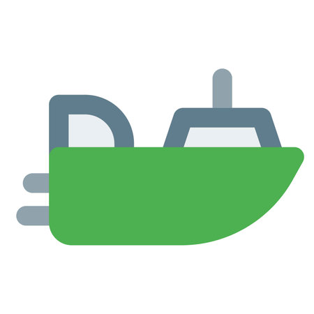 View from the side of sailing speed boat.のイラスト素材