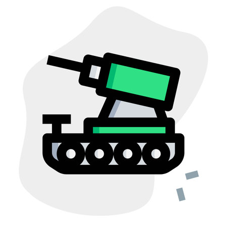 Tank, a fully-tracked and armored combat vehicle.のイラスト素材