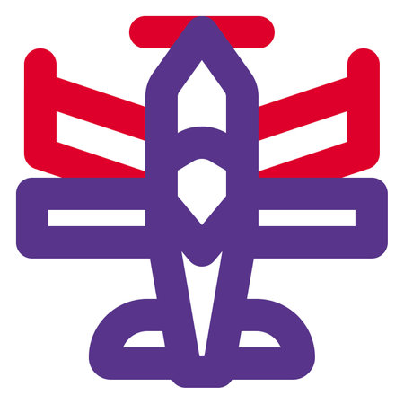 Biplane with vertically stacked wings.のイラスト素材