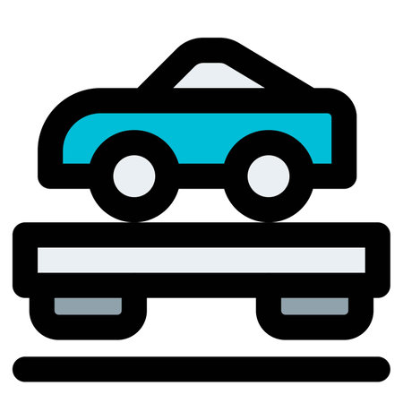 Train carriage for transporting an automobileのイラスト素材