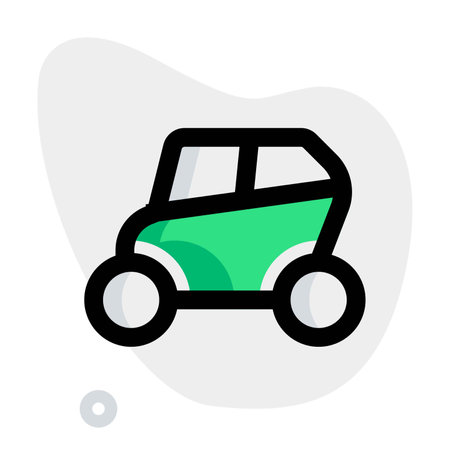 Low powered motorized four wheeler, quadricycle.のイラスト素材