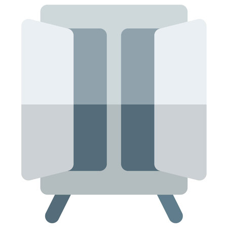 Wooden armoire with an open door.のイラスト素材