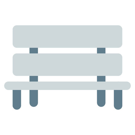 Long seated bench used for resting.のイラスト素材