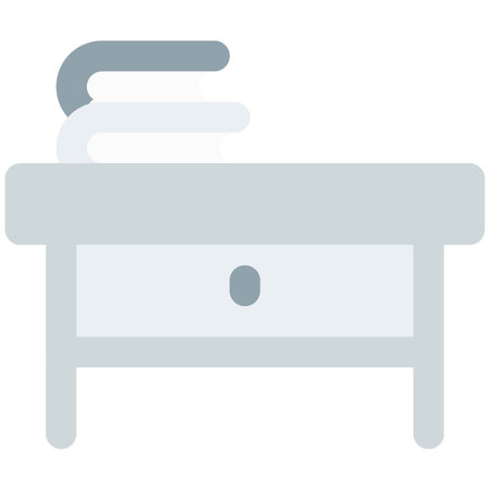 Bureau desk with a center drawer.のイラスト素材