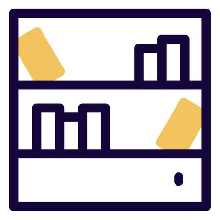 large bookcase for storing stuff.のイラスト素材