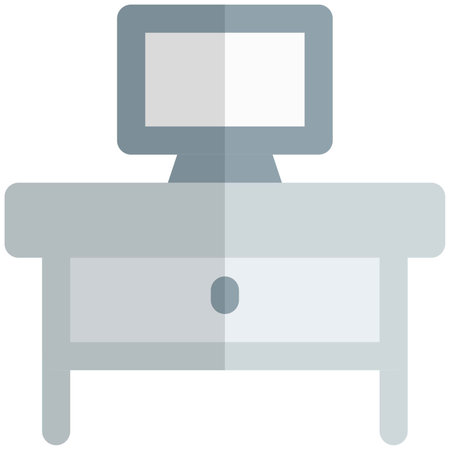 Center drawer table with television.のイラスト素材
