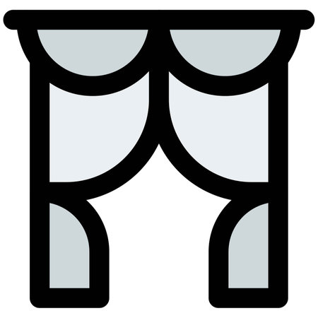 Stylish elegant drape or drop curtain.のイラスト素材