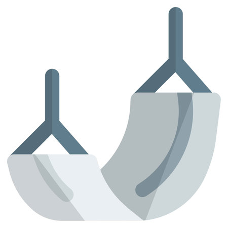 Hammocks often used in beachy areas.のイラスト素材