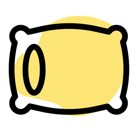 Pillow, fluffy bedding that provides comfort and support.のイラスト素材