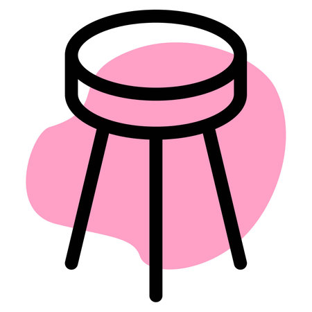 Cushioned stool often used in cafesのイラスト素材