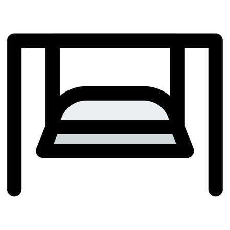 Cushioned swing placed under the porchのイラスト素材