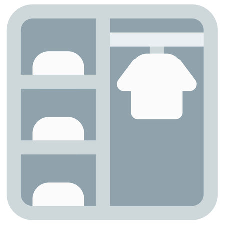Wardrobe, a standing closet for storing clothes.のイラスト素材