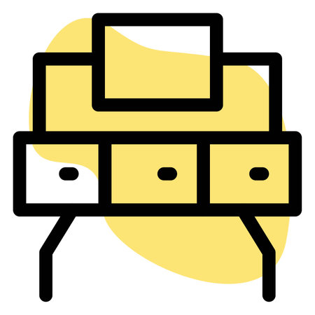 Vanity set made up of several drawersのイラスト素材