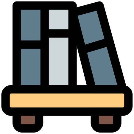 Use a wooden shelf to organize books.のイラスト素材