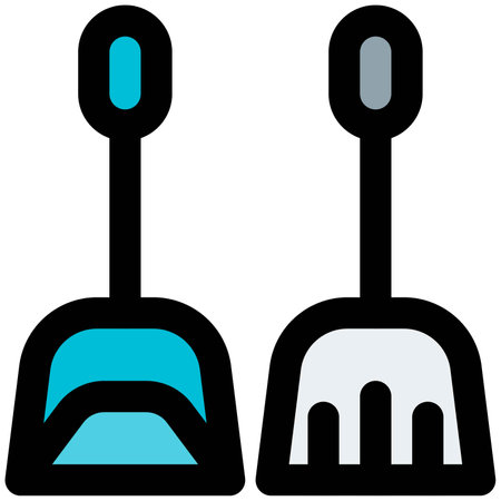 Shovel shaped dustpan for sweeping.のイラスト素材