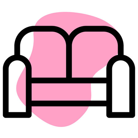 Sofa. comfy cushioned seat with side and back.のイラスト素材