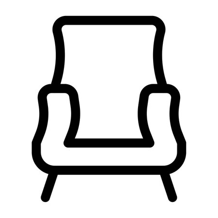 Upholstered armchair with long back support.のイラスト素材