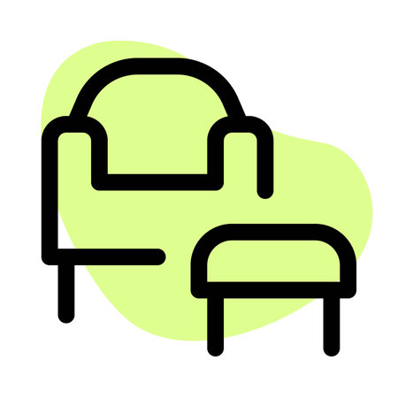 Cushioned armchair with a soft footrest.のイラスト素材