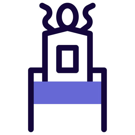 Bardic chair, highly decorated wooden furniture.のイラスト素材