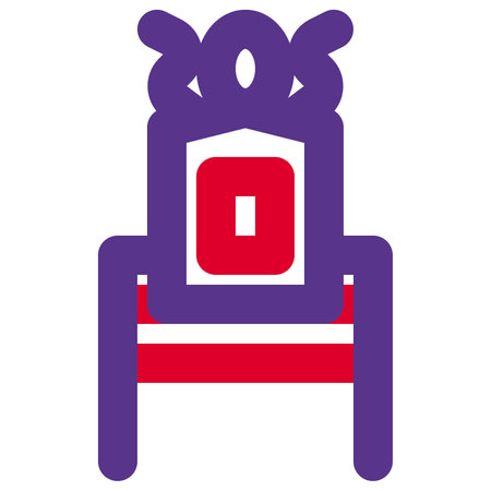 Bardic chair, highly decorated wooden furniture.のイラスト素材