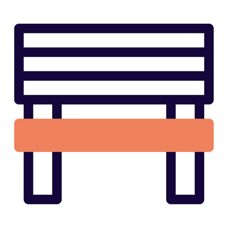 Multiple-person wooden bench for seating.のイラスト素材
