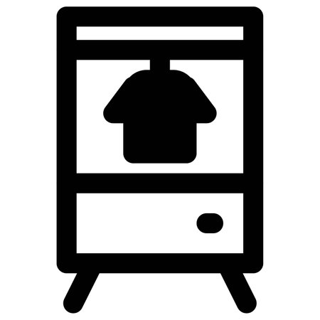 Armoire, a wardrobe with hooks for clothing.のイラスト素材