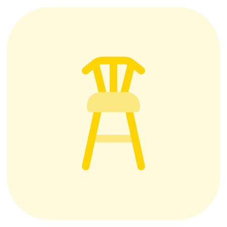 Wooden backrest equipped bar stool.のイラスト素材