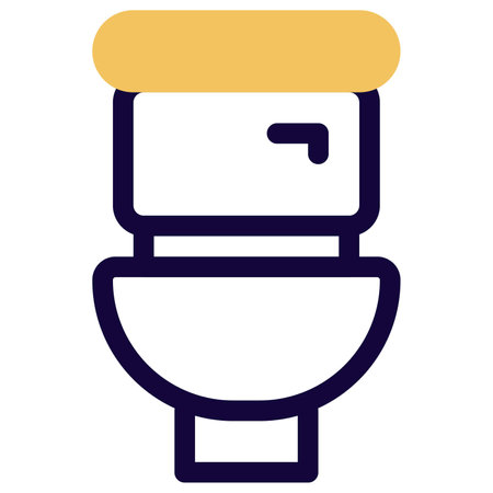 Ceramic toilet with water flush setup.のイラスト素材