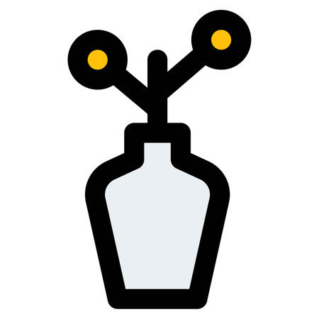 Long vase for showcasing flowers as decorationのイラスト素材