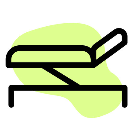 Foldable couch used as patient support during examine.のイラスト素材