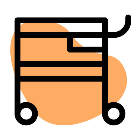 Instrument trolley, a medical tool with wheels.のイラスト素材
